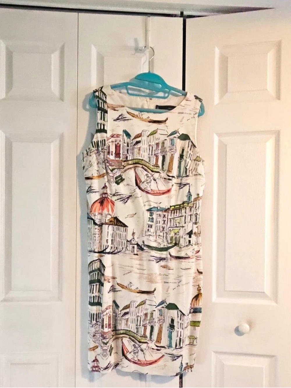 Chetta B White Scenic Print Mini Dress